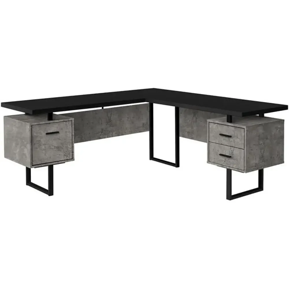 Desk Setup In Office - โต๊ะคอมพิวเตอร์รูปตัว L ขนาด 70 นิ้ว พร้อมที่เก็บของสำหรับโฮมออฟฟิศ