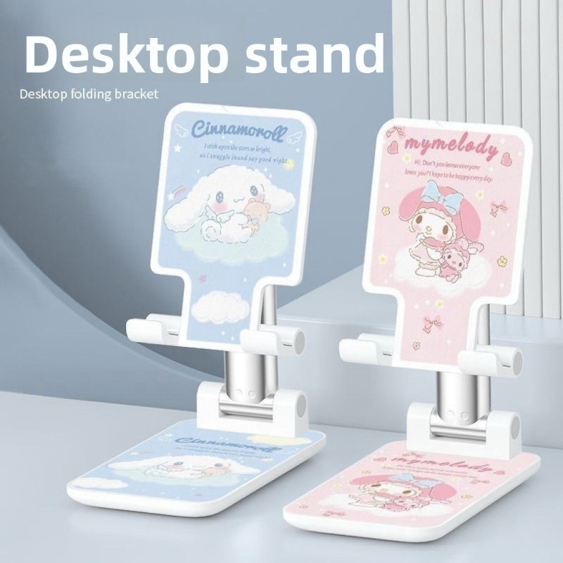 Desk Setup Cute - ที่วางโทรศัพท์ลายซินนามอโรล แฟชั่นน่ารัก พิมพ์ลายการ์ตูน พับได้ สำหรับวัยรุ่น ผู้หญิง