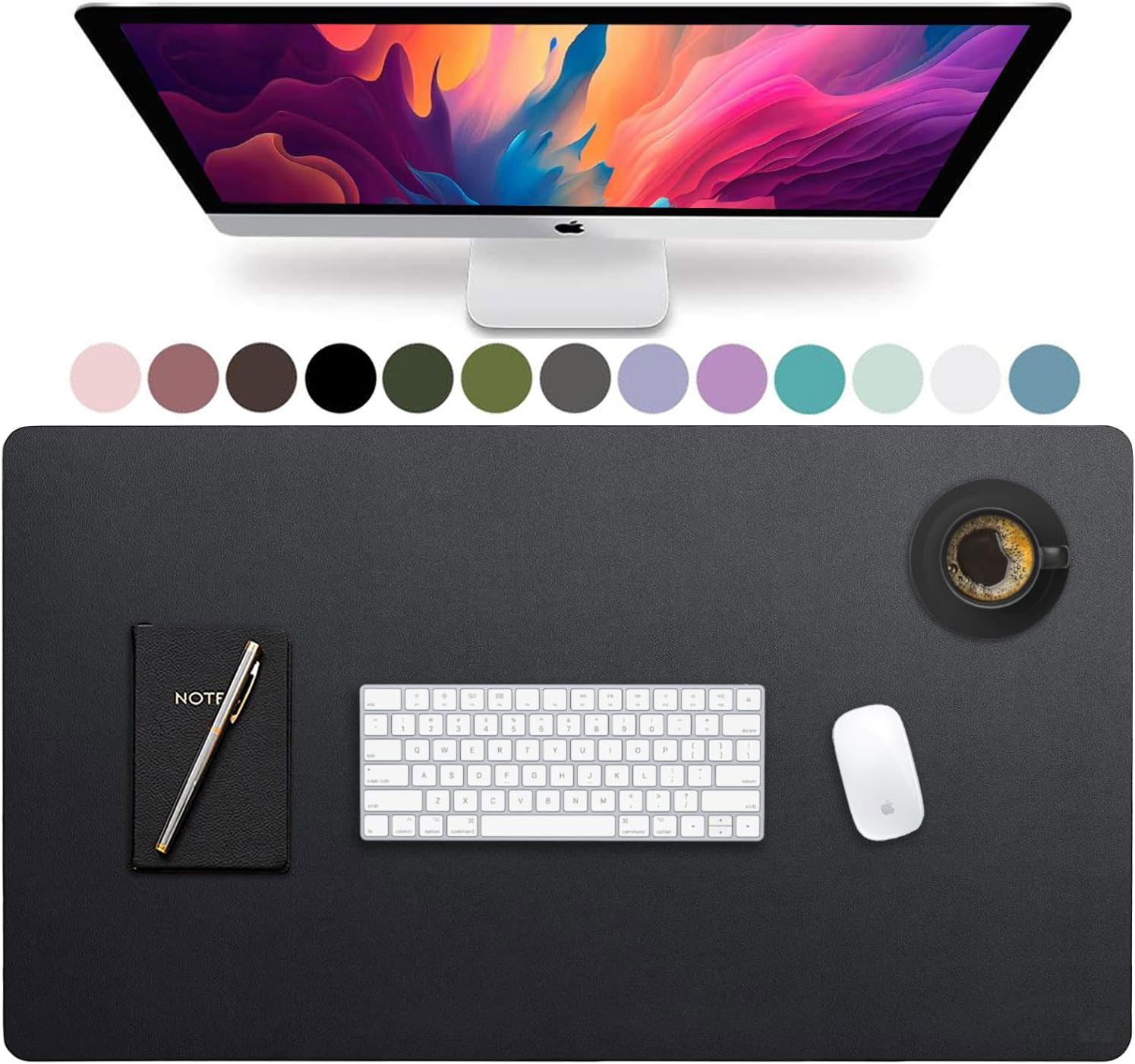 Desk Pad Leather Large - แผ่นรองโต๊ะหนังขนาดใหญ่, แผ่นรองโต๊ะทำงานหนัง PU กันน้ำ กันลื่น แผ่นรองเมาส์