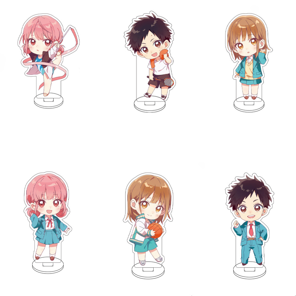 Desk Setup Cute - 10CM อะนิเมะกล่องสีฟ้าขาตั้งรูปรุ่น Inomata Taiki/Kano Chinatsu/Chōno Hina