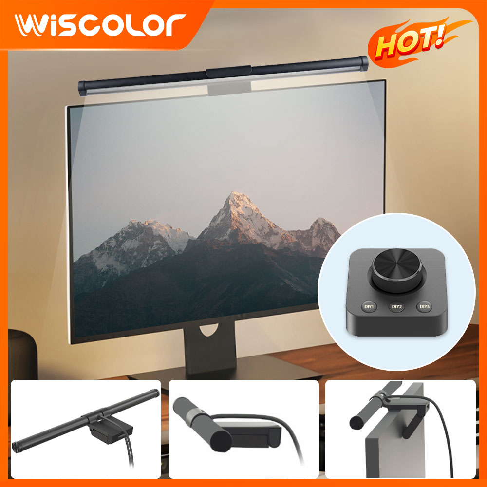 Desk Setup In Office - ไฟ RGB สำหรับตกแต่งจอคอมพิวเตอร์ ไฟ LED ปรับความสว่างได้