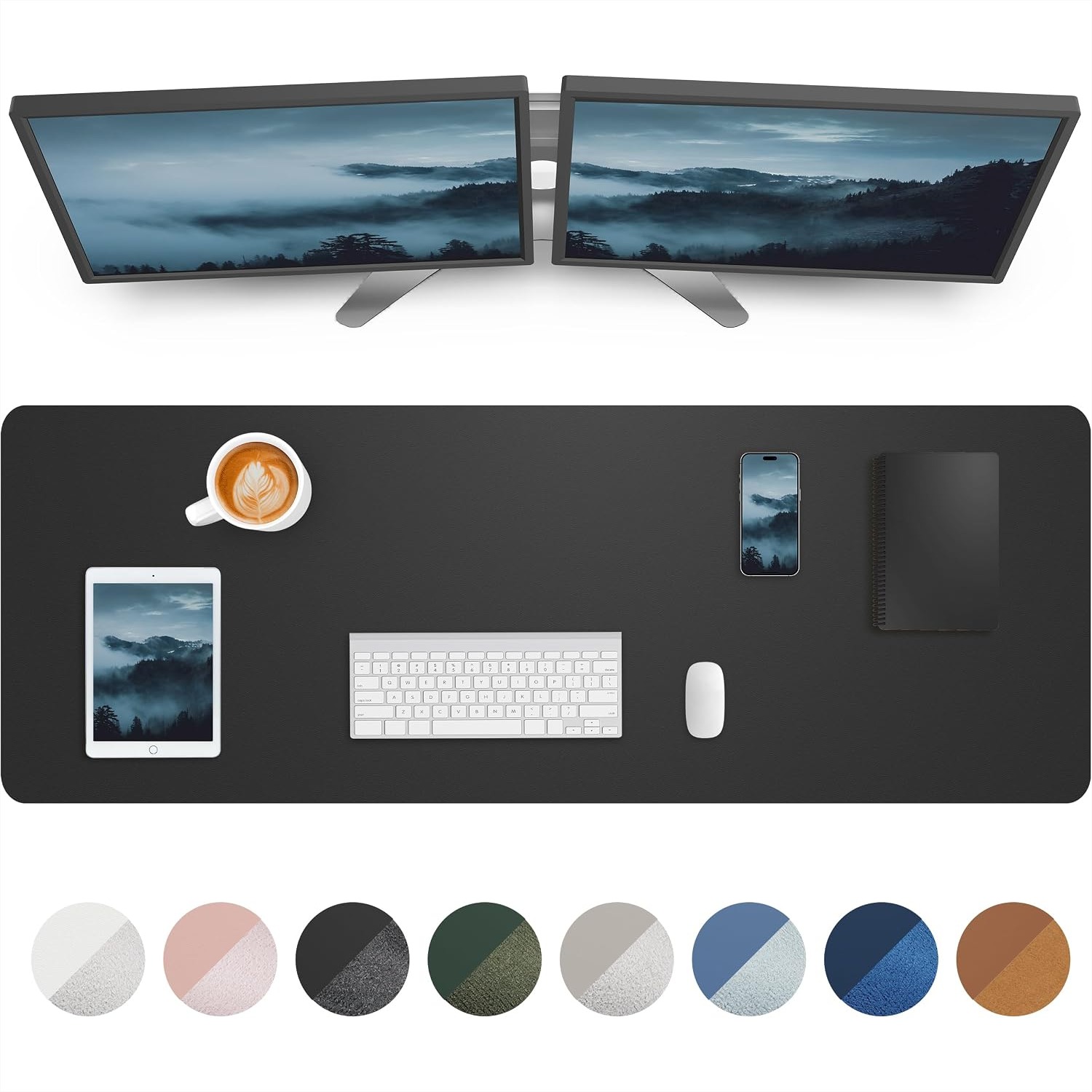 Desk Pad Leather Large - แผ่นรองโต๊ะขนาดใหญ่ 55x17 นิ้ว แผ่นรองโต๊ะหนัง PU กันลื่น