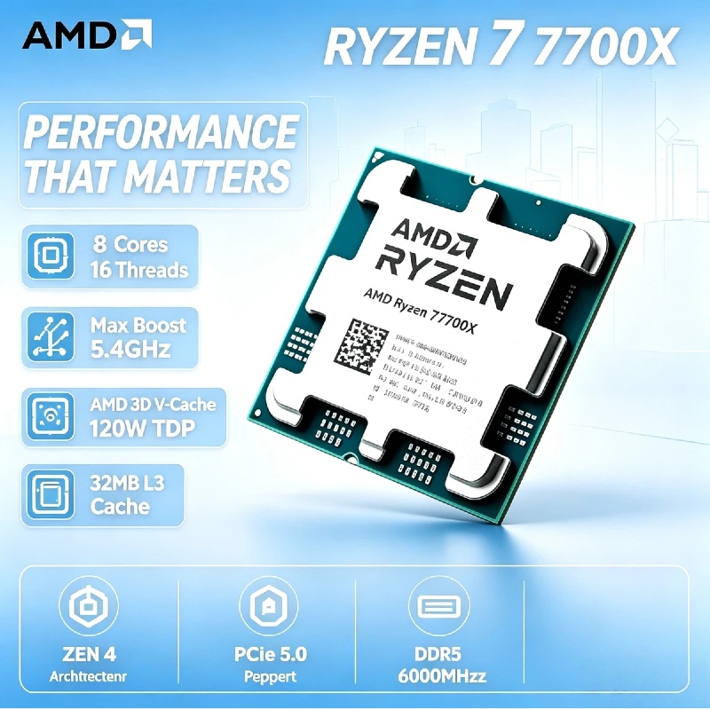 Amd Cpu Ryzen 7 - AMD Ryzen 7 7700X 5NM ชิปเกมมิ่งประสิทธิภาพสูง