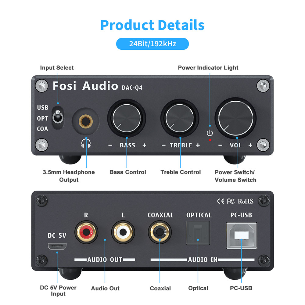 Fosi Audio Q4มินิสเตอริโอ USB  - Desk Setup Speakers บทวิจารณ์และราคา
