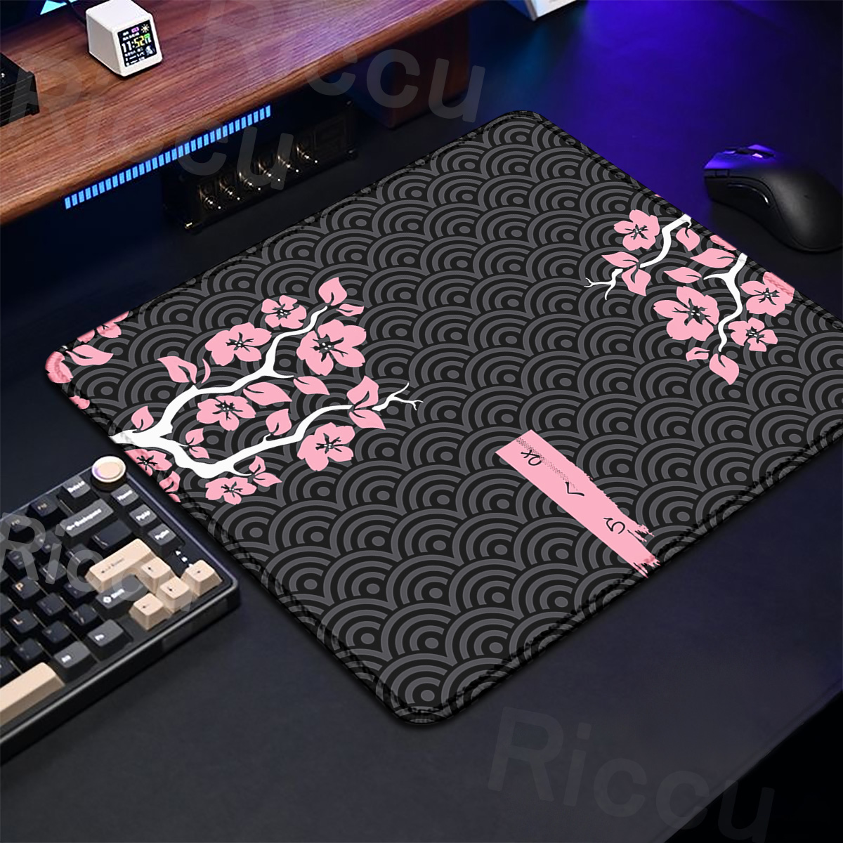 แผ่นรองเม้าส์ลายดอกซากุระสีม่ว - Desk Setup Pink บทวิจารณ์และราคา
