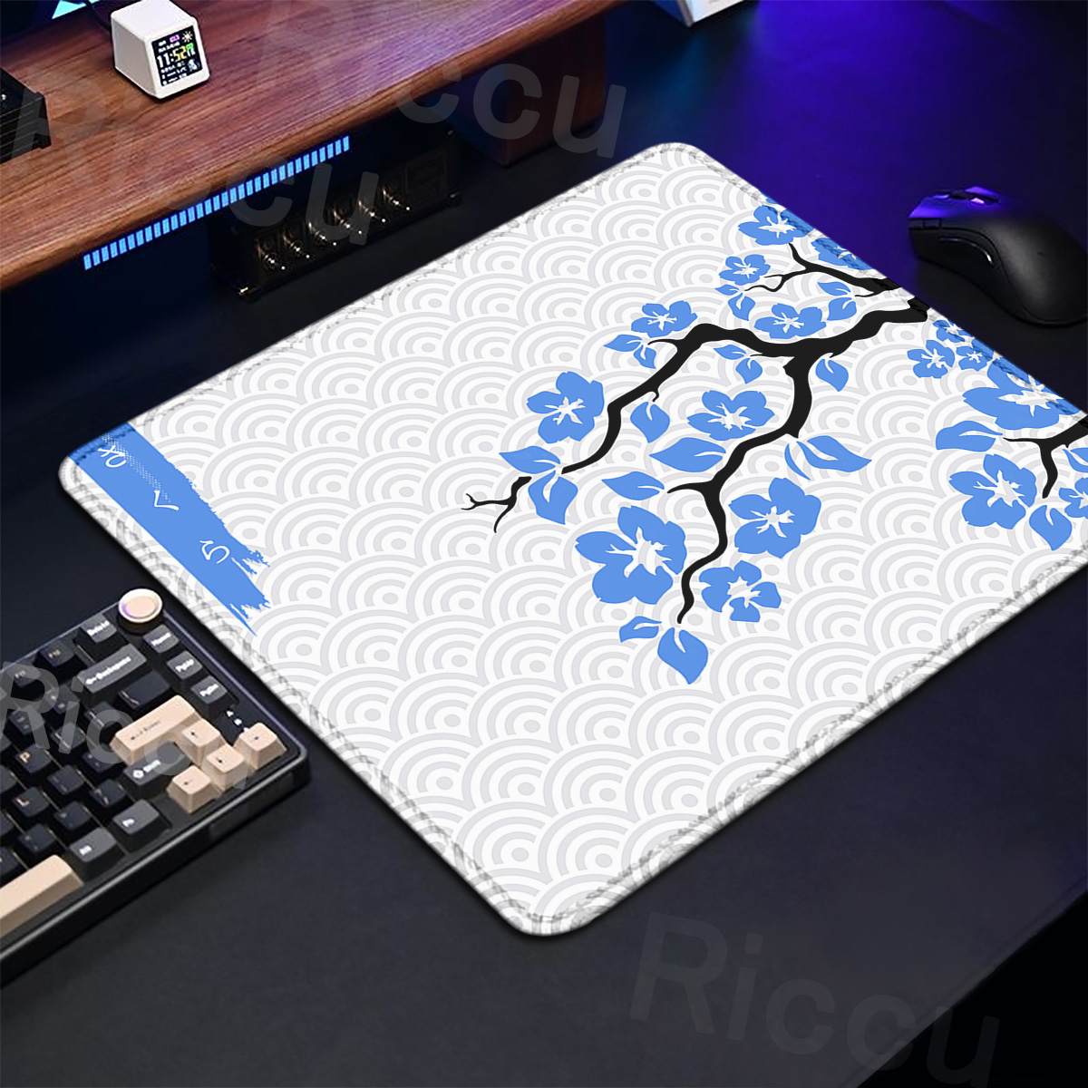 แผ่นรองเม้าส์ลายดอกซากุระสีม่ว - Desk Setup Pink บทวิจารณ์และราคา