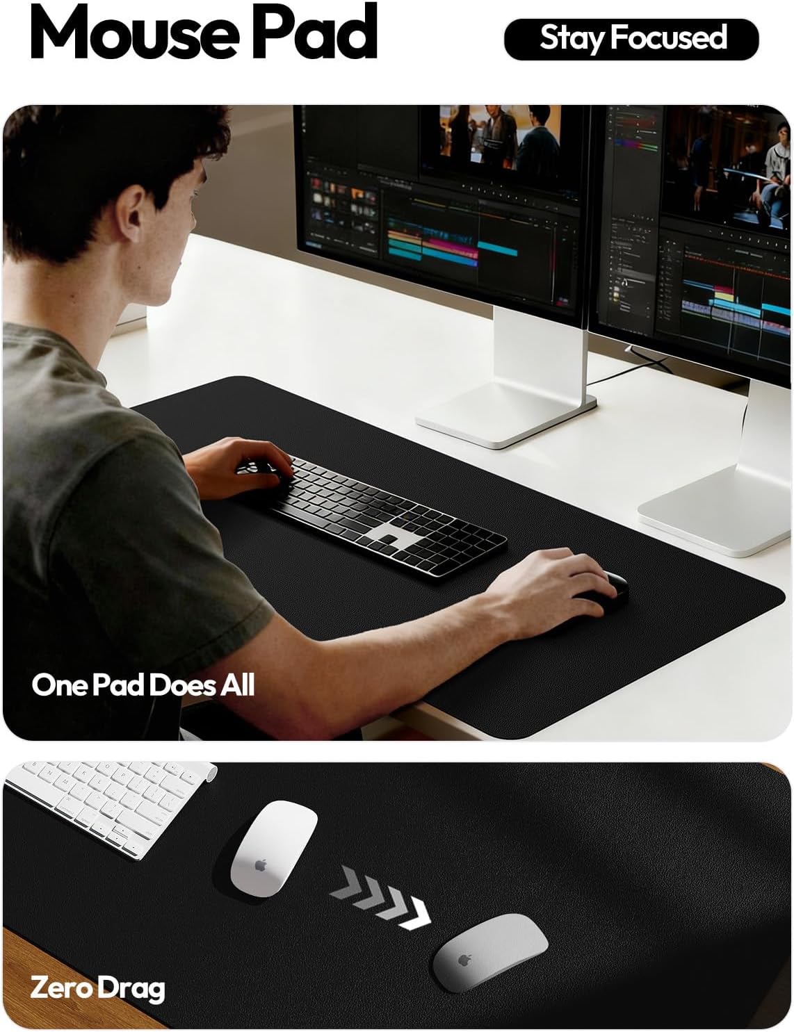 แผ่นรองโต๊ะทำงานหนัง PU ขนาดให - Desk Pad Leather Large บทวิจารณ์และราคา