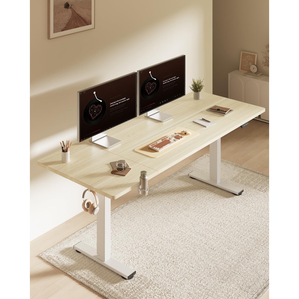 FLEXISPOT โต๊ะยืนไฟฟ้าขนาด 63x - Desk Setup In Office บทวิจารณ์และราคา