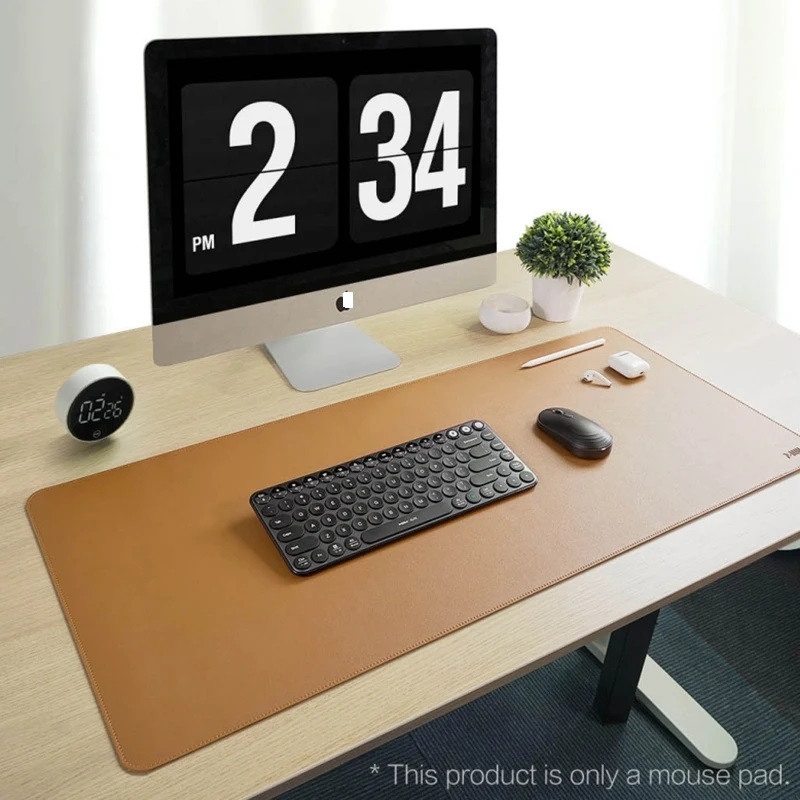 Miiiiw แผ่นรองเมาส์ลายไม้ก๊อกห - Desk Pad Leather Large บทวิจารณ์และราคา