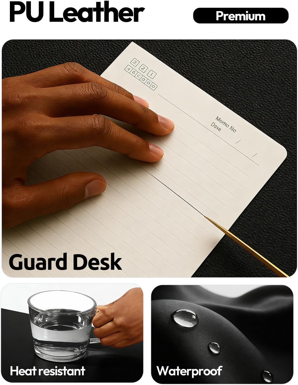 แผ่นรองโต๊ะทำงานหนัง PU ขนาดให - Desk Pad Leather Large บทวิจารณ์และราคา