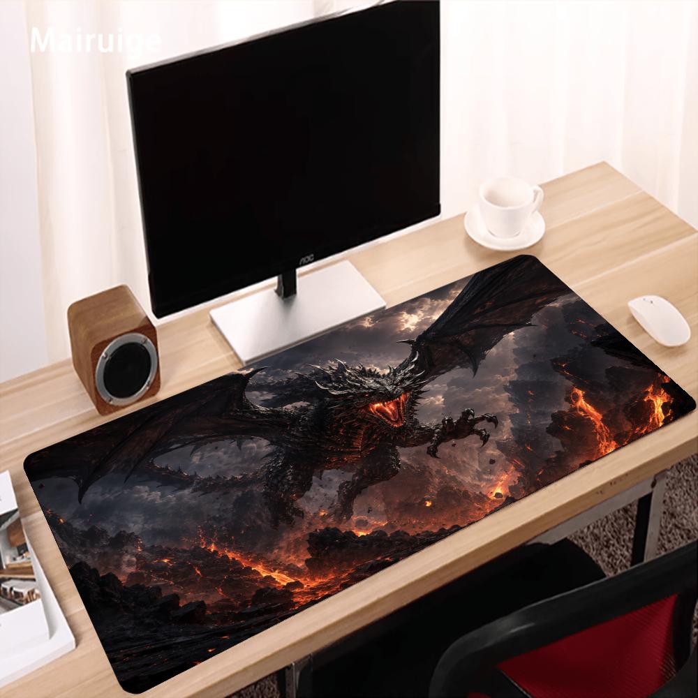 แผ่นรองเมาส์ลายมังกรเพลิง อุปก - Desk Setup Gaming And Work บทวิจารณ์และราคา