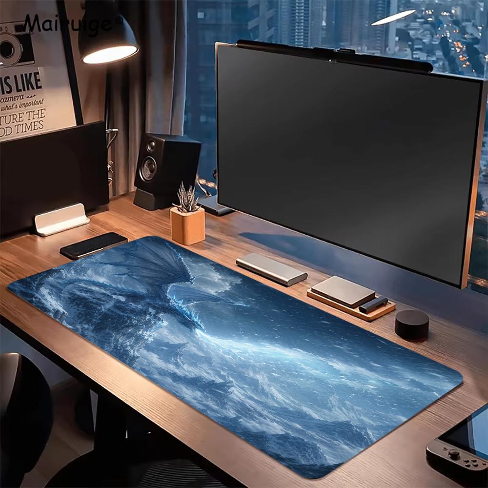 แผ่นรองเมาส์ลายมังกรเพลิง อุปก - Desk Setup Gaming And Work บทวิจารณ์และราคา