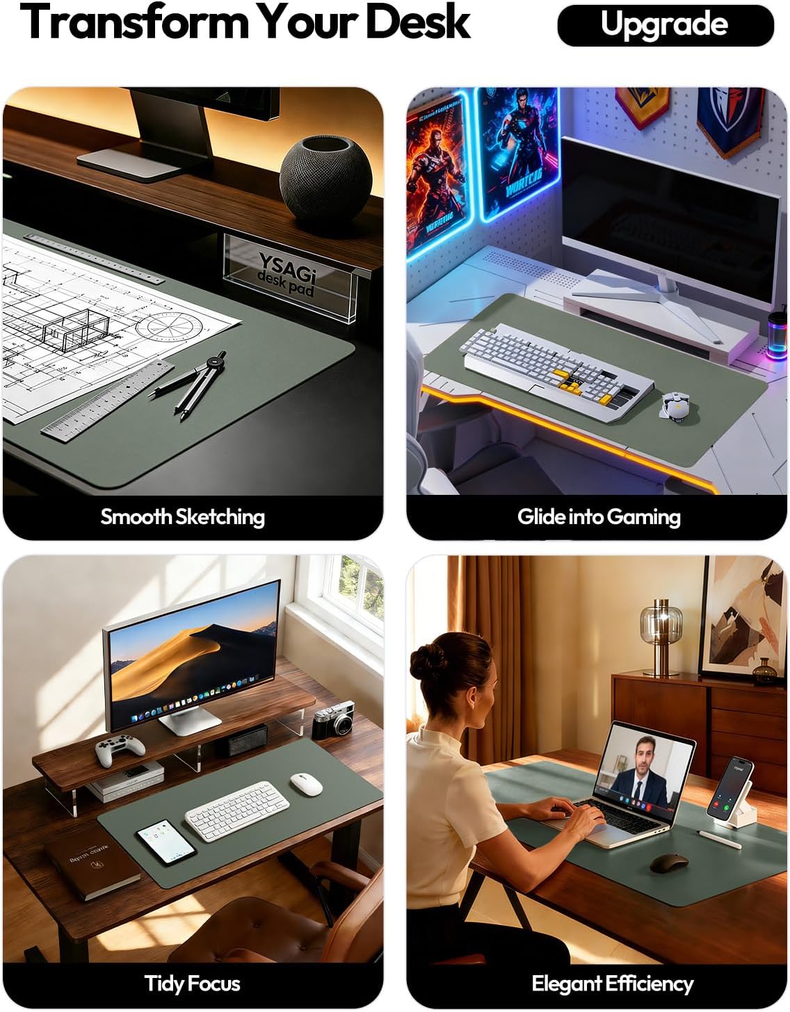 แผ่นรองโต๊ะหนัง, แผ่นรองเมาส์ข - Desk Pad Leather Large บทวิจารณ์และราคา