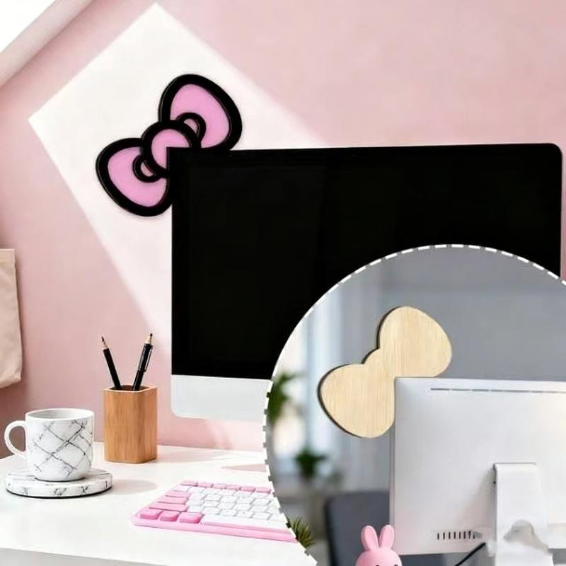โบว์ไม้ตกแต่งหน้าจอ 1/2 ชิ้น น - Desk Setup Design บทวิจารณ์และราคา