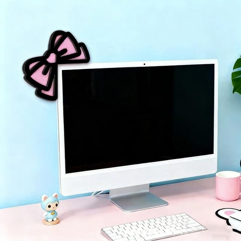 โบว์ไม้ตกแต่งหน้าจอ 1/2 ชิ้น น - Desk Setup Design บทวิจารณ์และราคา