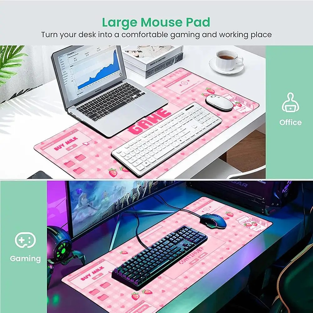 VIKAMA แผ่นรองเมาส์ลายตารางสีช - Desk Setup Pink บทวิจารณ์และราคา