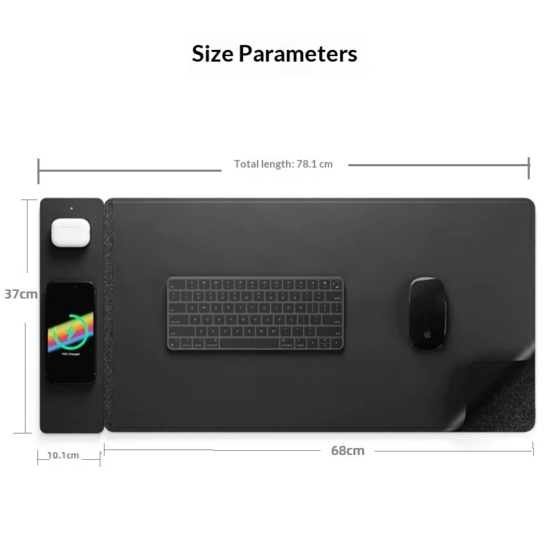 แผ่นรองเมาส์แม่เหล็กไร้สาย 15W - Desk Pad Leather Large บทวิจารณ์และราคา