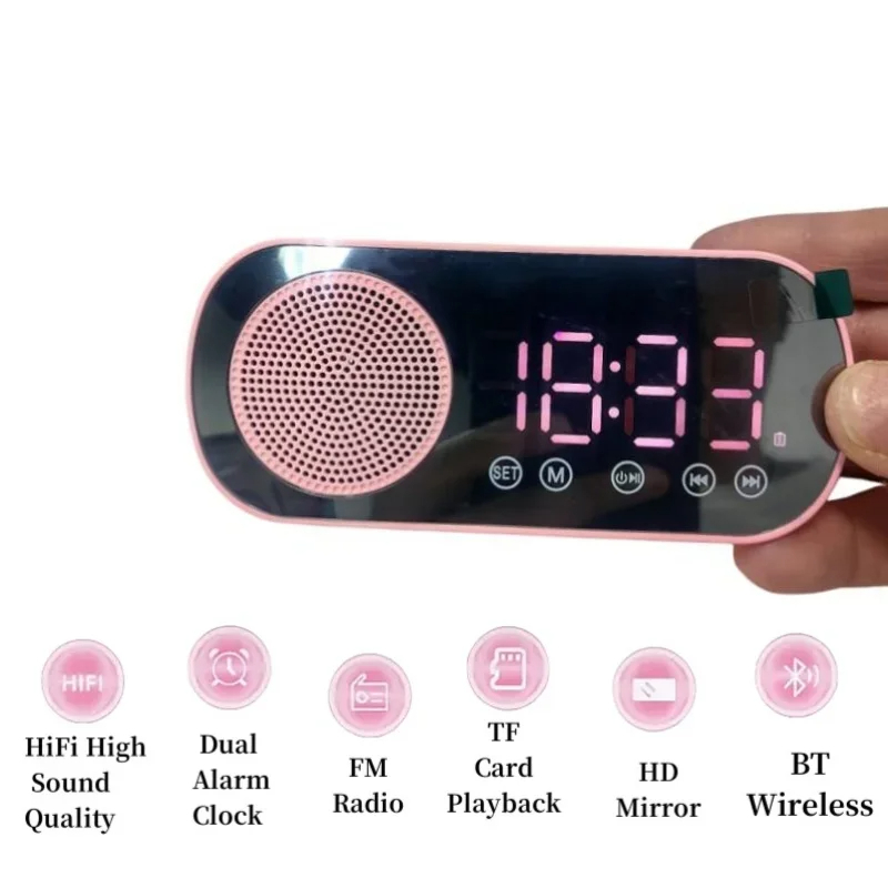 USB Plug-in Mirror นาฬิกาปลุกด - Desk Setup Speakers บทวิจารณ์และราคา
