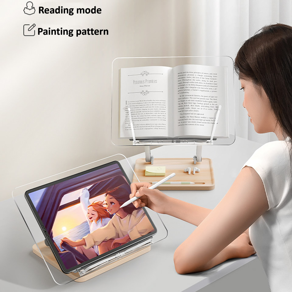 แท่นอ่านหนังสือไม้พร้อมไฟอะคริ - Desk Setup Pink บทวิจารณ์และราคา