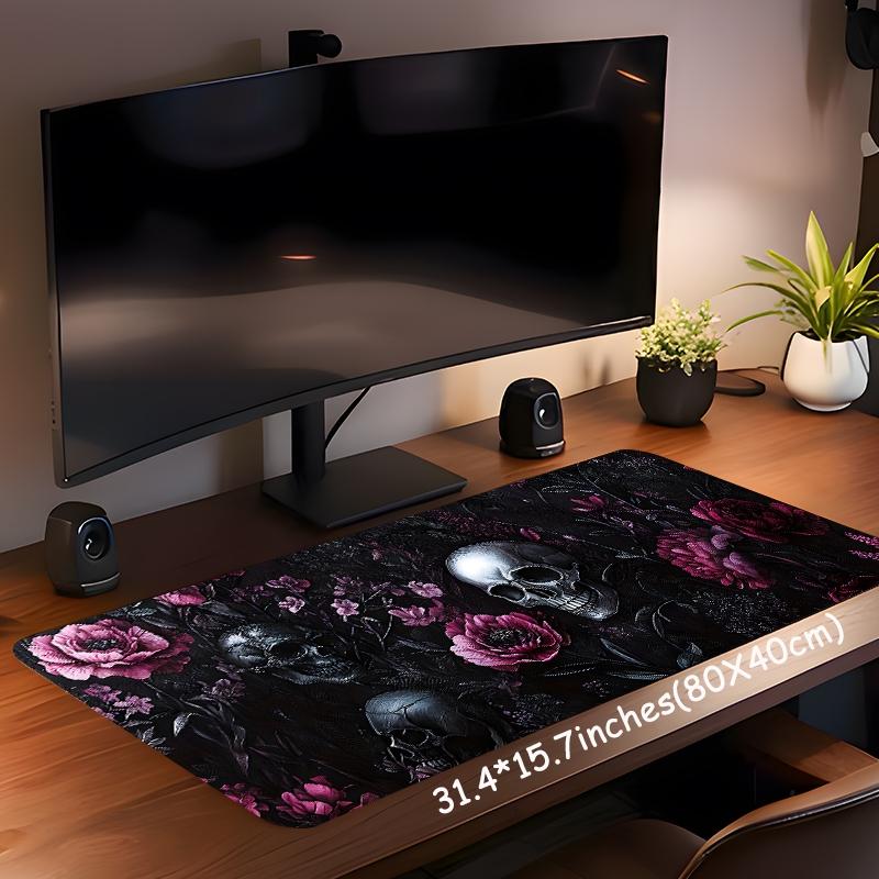 แผ่นรองเมาส์ลายหัวกะโหลกสไตล์โ - Desk Setup Pink บทวิจารณ์และราคา