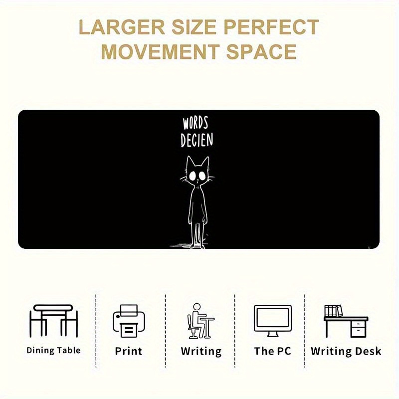 แผ่นรองเมาส์เกมมิ่งลายแมวตลกๆ  - Desk Setup Gaming And Work บทวิจารณ์และราคา