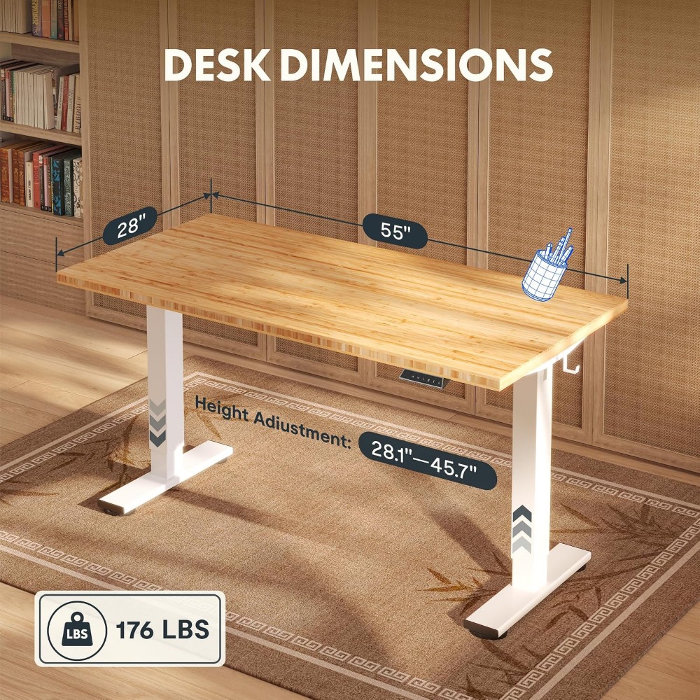 FLEXISPOT โต๊ะทำงานแบบยืนไม้ไผ - Desk Setup In Office บทวิจารณ์และราคา