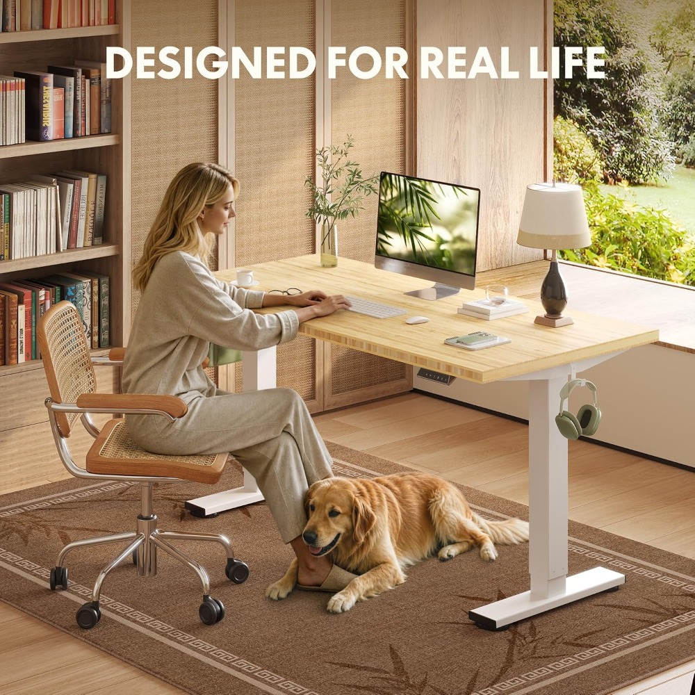 FLEXISPOT โต๊ะทำงานแบบยืนไม้ไผ - Desk Setup In Office บทวิจารณ์และราคา